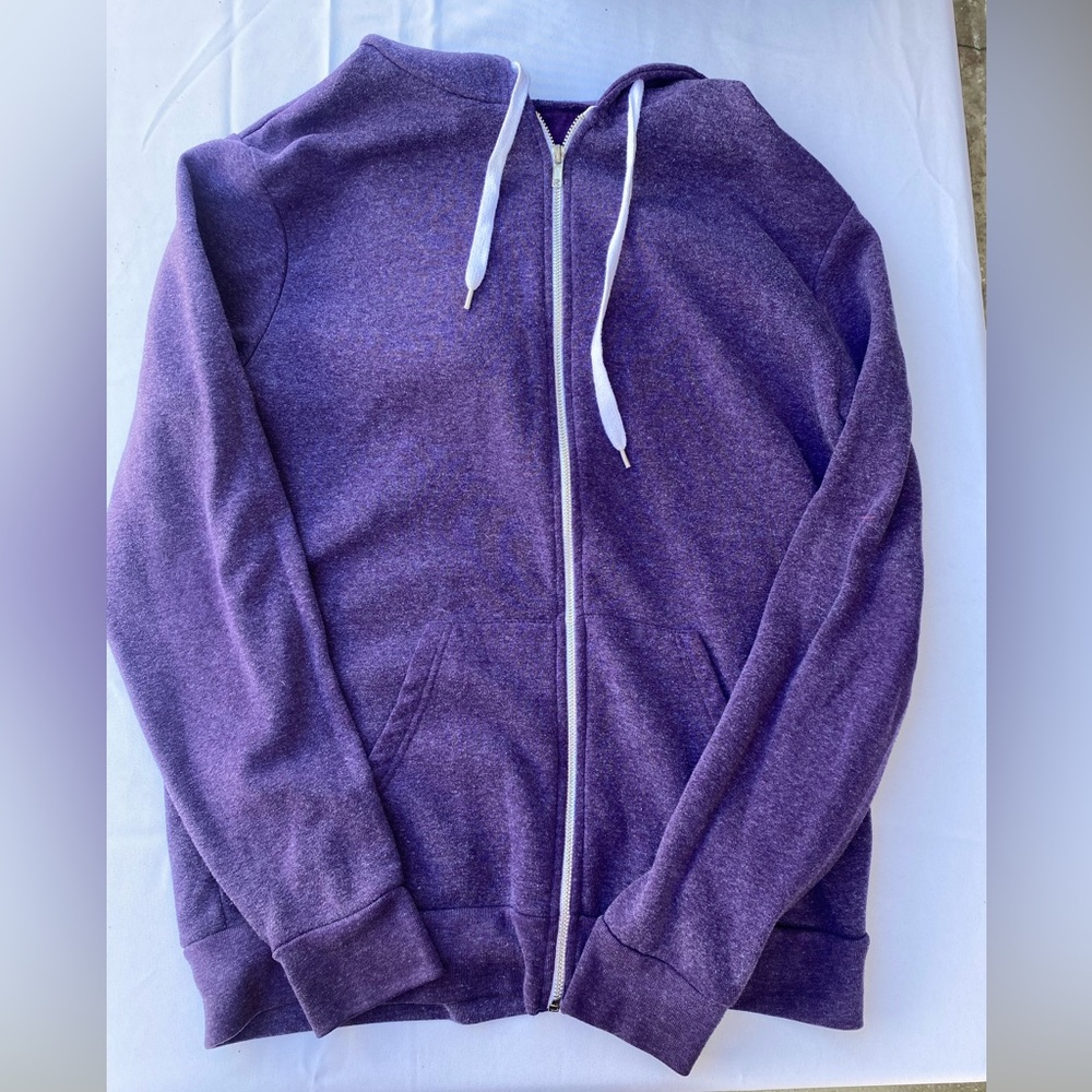 Mens Purple Zip-Up Hoodie